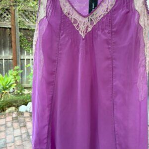 NWT Love Sam Deep Lavender dress with off white lace details Size S